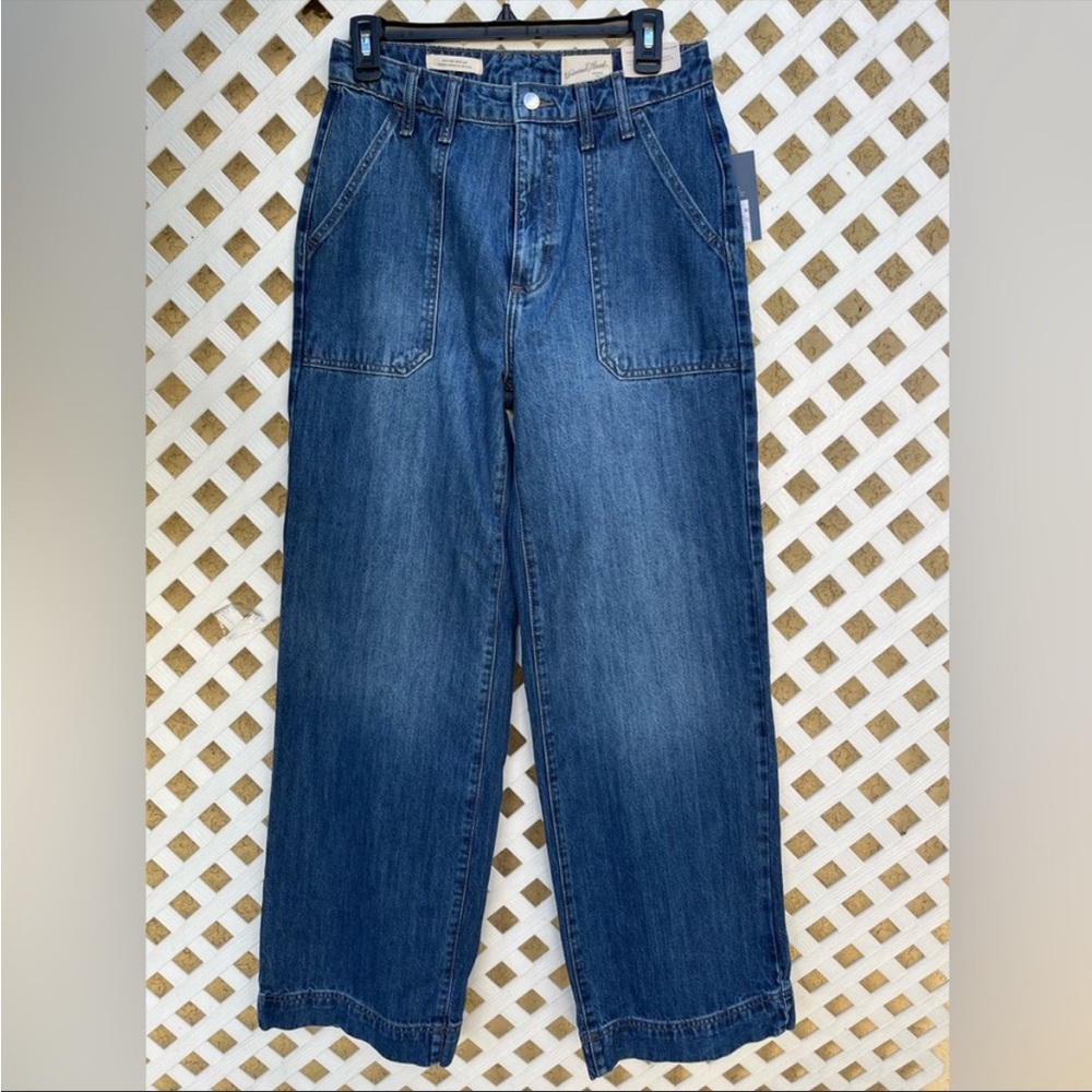 Universal thread relaxed wide leg high rise women blue jeans size 2/S